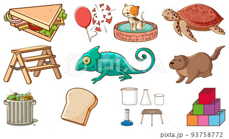 Cute animals and food 93758772