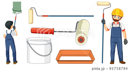 Painting tools set on white background Painting tools set on white background 93758794