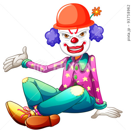 Cartoon clown on whie background 93758962