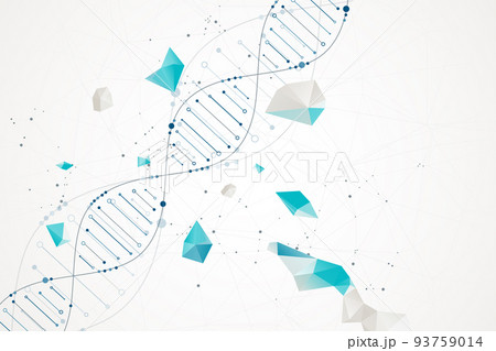 Science template, wallpaper or banner with a DNA molecules. Vector illustration. Science template, wallpaper or banner with a DNA molecules. Vector illustration. 93759014