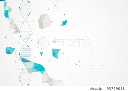 Science template, wallpaper or banner with a DNA molecules. Vector illustration. 93759018