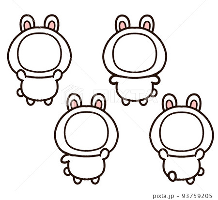 ウサギの顔はめフレームセット 93759205
