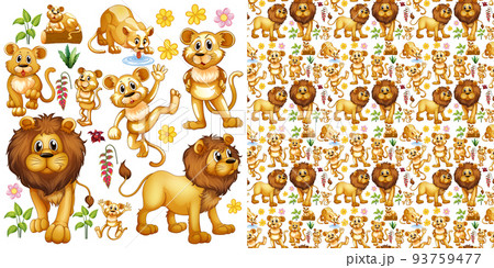 Cute animals cartoon seamless background Cute animals cartoon seamless background 93759477