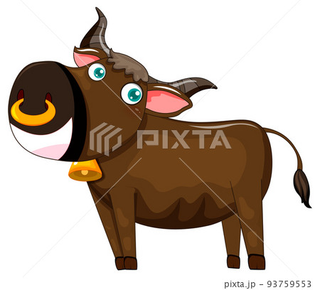 Brown cow cartoon character 93759553