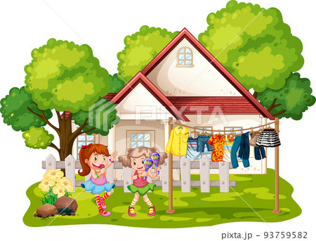 House scene with many kids House scene with many kids 93759582