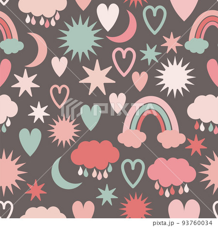 Weather symbols for kids pattern 93760034