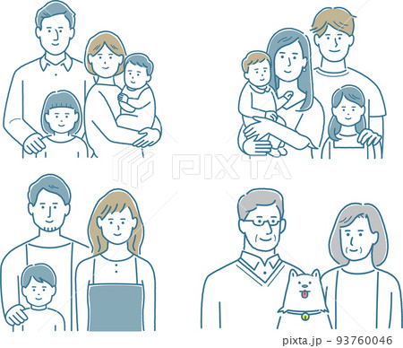 いろいろな家族のイラスト セットのイラスト素材 [93760046] - PIXTA