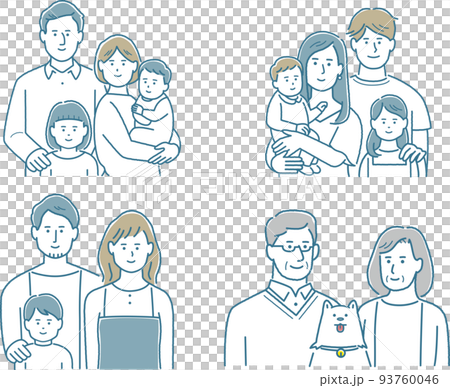 いろいろな家族のイラスト　セット 93760046