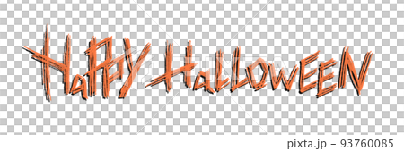 HAPPYHALLOWEEN letters in orange with black shadows 93760085