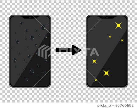 スマートフォンの修理ビフォーアフター　水没　リアル 93760698