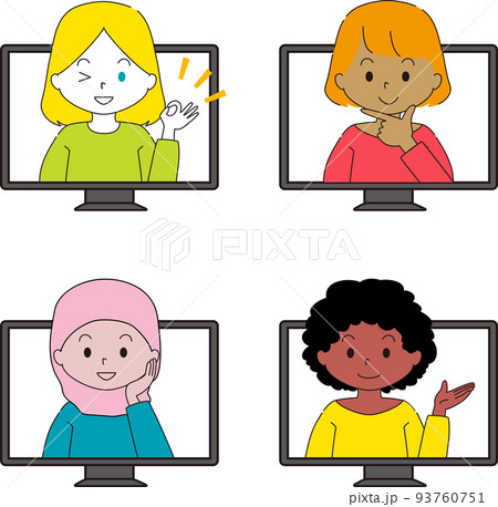 オンライン パソコン 外国人 女性 オンライン パソコン 外国人 女性 93760751
