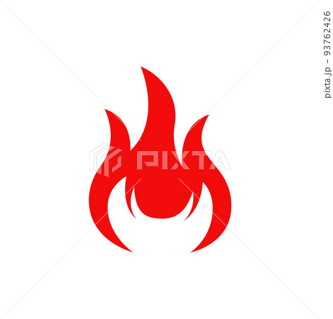 Fire isolated vector icon, red campfire, burning blaze symbol. Glowing shining flare with long waving tongues. Cartoon ignition decorative element for design Fire isolated vector icon, red campfire, burning blaze symbol. Glowing shining flare with long waving tongues. Cartoon ignition decorative element for design 93762426