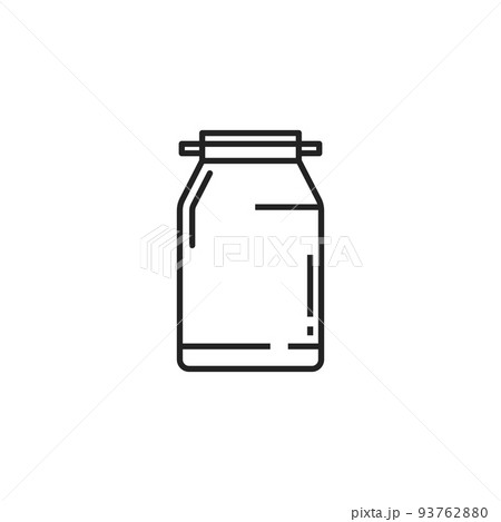 Milk can isolated dairy farm linear monochrome product. Vector container or canister icon 93762880