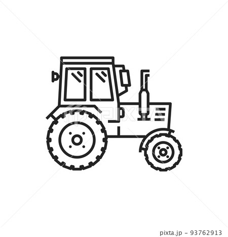 Tractor isolated agricultural machinery icon. Vector farm truck, heavy machine to work on field Tractor isolated agricultural machinery icon. Vector farm truck, heavy machine to work on field 93762913