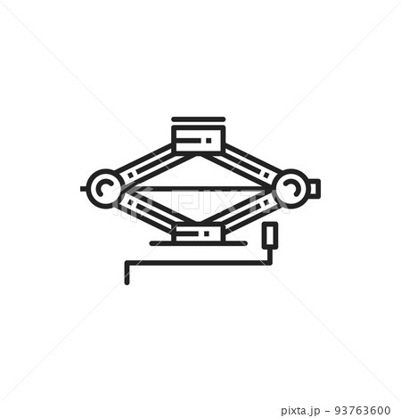Car jack vector line icon. Car service atuomotive parts, jackscrew sign 93763600
