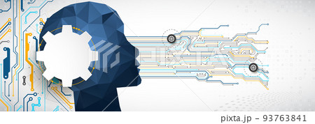 Artificial intelligence (AI) Machine cyber mind. Technology vector background. 93763841