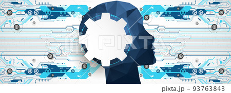 Artificial intelligence (AI) Machine cyber mind. Technology vector background. 93763843