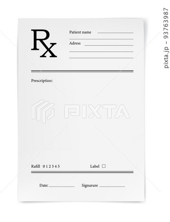 Medical prescription RX form, pharmacy and...のイラスト素材 [93763987] - PIXTA