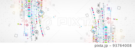 Abstract technology concept. Circuit board, high computer color background. Vector illustration Abstract technology concept. Circuit board, high computer color background. Vector illustration 93764008