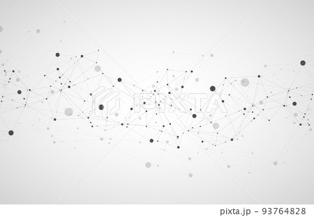 Template for science and technology presentation. Plexus style background. 93764828