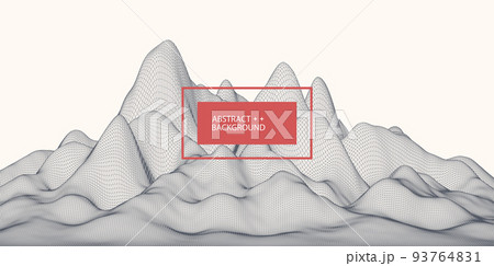 Wireframe landscape background. Futuristic vector illustration. Wireframe landscape background. Futuristic vector illustration. 93764831
