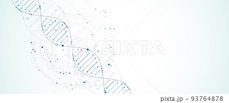 Science template, wallpaper or banner with a DNA molecules. Vector illustration. 93764878