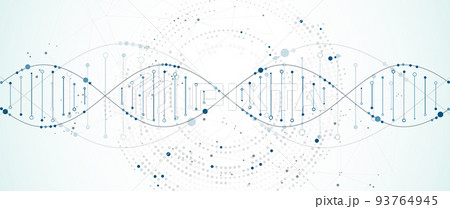 Science template, wallpaper or banner with a DNA molecules. Vector illustration. Science template, wallpaper or banner with a DNA molecules. Vector illustration. 93764945