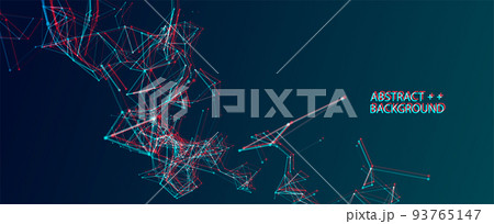 Abstract polygonal vector science background with connecting dots and lines. 93765147