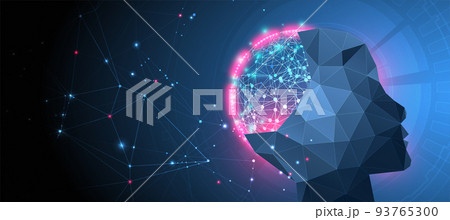 Artificial Intelligence concept.  Creative brain concept background. Vector science illustration. 93765300