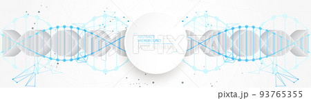 Science template, abstract background with a 3D DNA molecules. Vector illustration. Science template, abstract background with a 3D DNA molecules. Vector illustration. 93765355