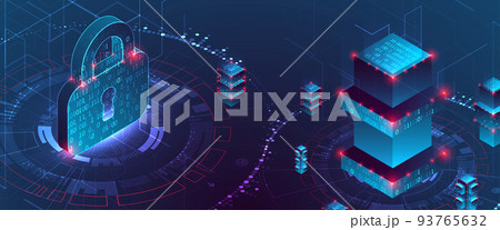 Isometric protection concept. Protect mechanism, system privacy. Isometric protection concept. Protect mechanism, system privacy. 93765632