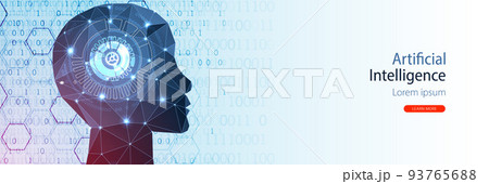 Artificial Intelligence concept. Creative brain concept background. Vector science illustration. Artificial Intelligence concept. Creative brain concept background. Vector science illustration. 93765688