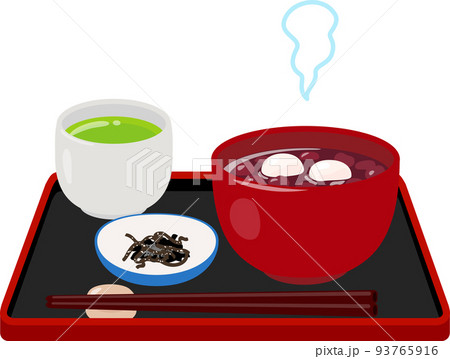 白玉ぜんざいと塩昆布と緑茶のセット 白玉ぜんざいと塩昆布と緑茶のセット 93765916