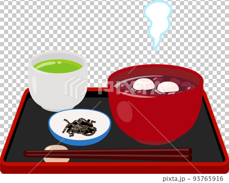 白玉ぜんざいと塩昆布と緑茶のセット 白玉ぜんざいと塩昆布と緑茶のセット 93765916