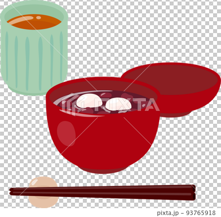 白玉ぜんざいと焙じ茶 白玉ぜんざいと焙じ茶 93765918