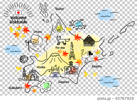 地図 マップ 北海道 名産のイラスト素材 - PIXTA