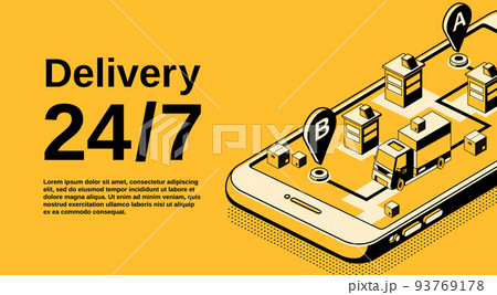 Delivery service vector isometric illustration 93769178