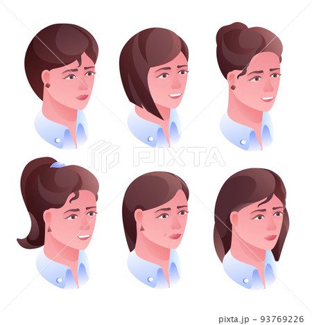 Woman head hairstyle vector illustration - Stock Illustration [93769226] -  PIXTA