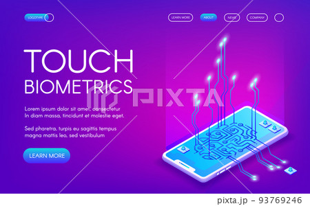 Touch biometrics technology vector illustration Touch biometrics technology vector illustration 93769246