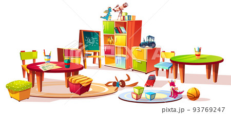 Kindergarten interior furniture vector illustration Kindergarten interior furniture vector illustration 93769247