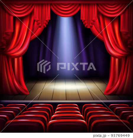 Empty concert hall stage realistic vector 93769449