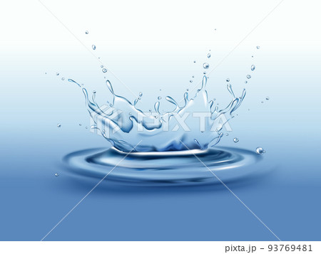 Blue translucent water splash realistic vector 93769481