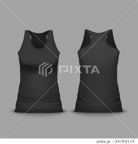 Black sport tank top female vector illustration 93769514