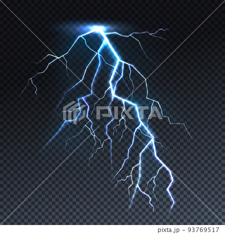 Lightning vector realistic thunderbolt light 93769517