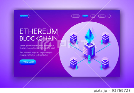 Ethereum cryptocurrency blockchain vector illustration 93769723