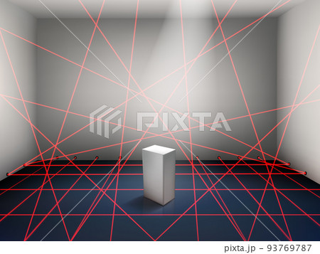 Museum laser beam security system realistic vector 93769787