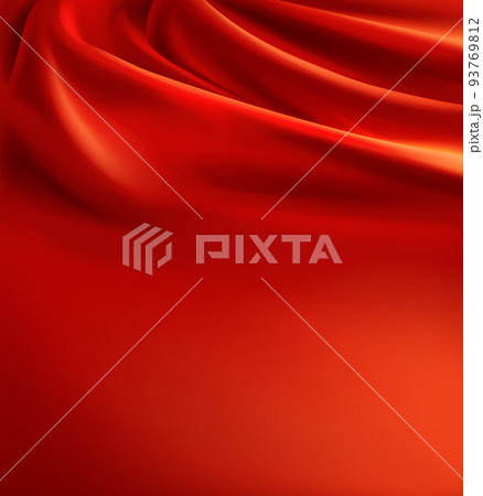 Vector red fabric background, luxury silk cloth 93769812