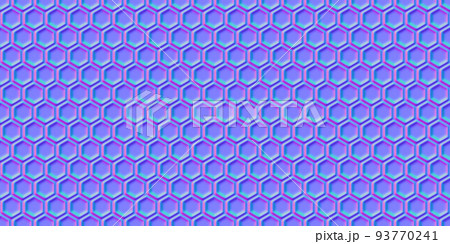 Normal map of honeycomb or metal grid seamless pattern 93770241