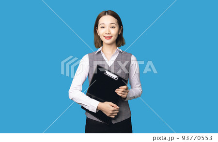 ファイルを持ったOL　受付 93770553