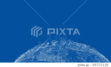 3d city sphere. Vector rendering of 3d 3d city sphere. Vector rendering of 3d 93772130